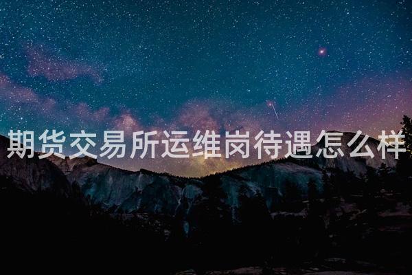 期货交易所运维岗待遇怎么样