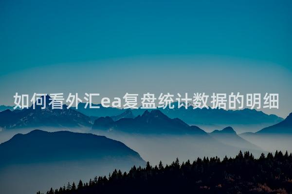 如何看外汇ea复盘统计数据的明细