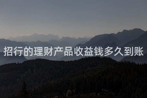 招行的理财产品收益钱多久到账