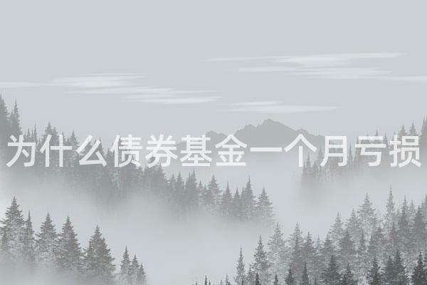 为什么债券基金一个月亏损