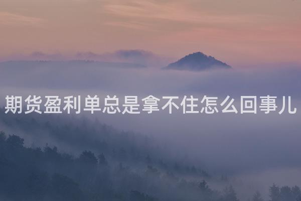 期货盈利单总是拿不住怎么回事儿