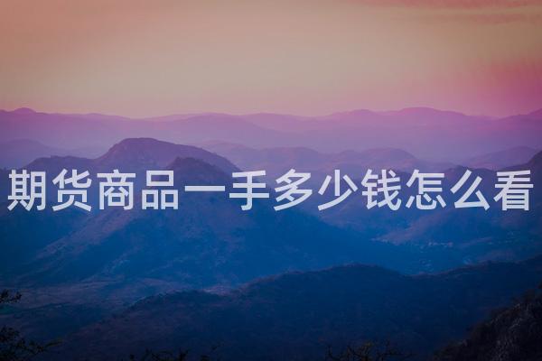 期货商品一手多少钱怎么看