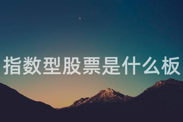 指数型股票是什么板