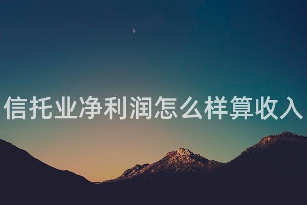 信托业净利润怎么样算收入