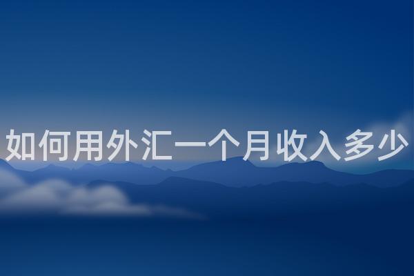 如何用外汇一个月收入多少