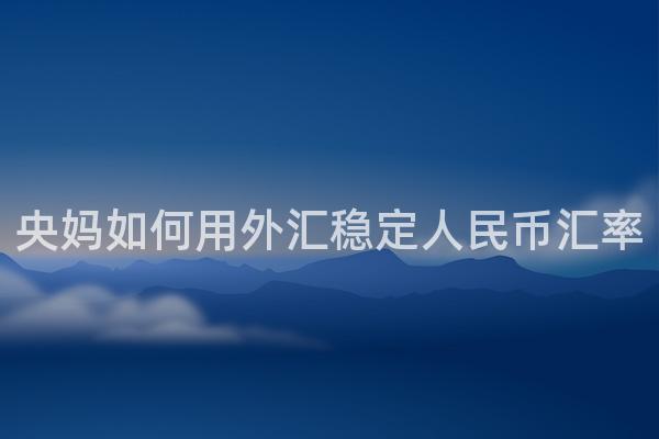 央妈如何用外汇稳定人民币汇率