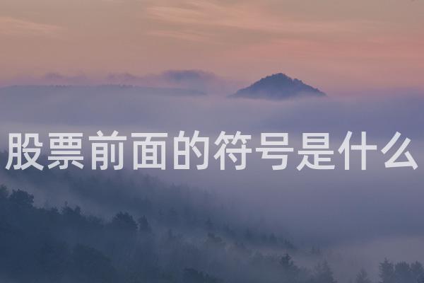 股票前面的符号是什么