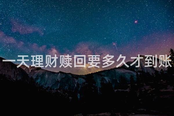 一天理财赎回要多久才到账