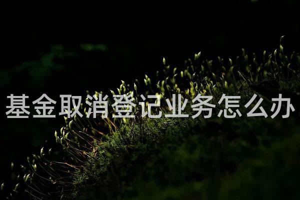 基金取消登记业务怎么办
