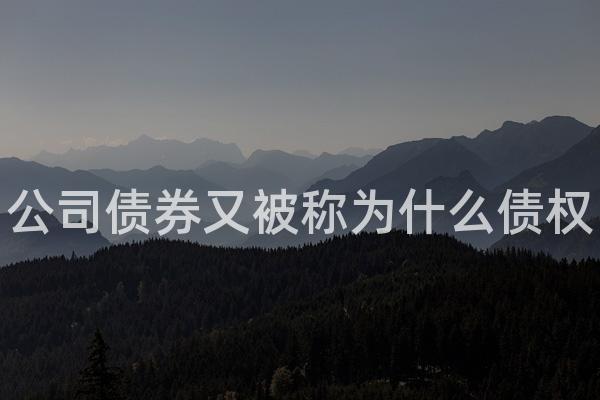 公司债券又被称为什么债权