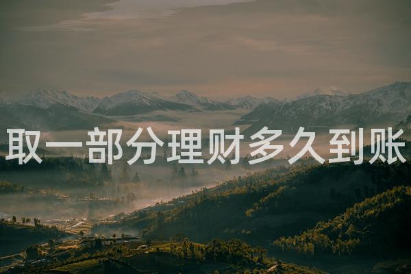 取一部分理财多久到账