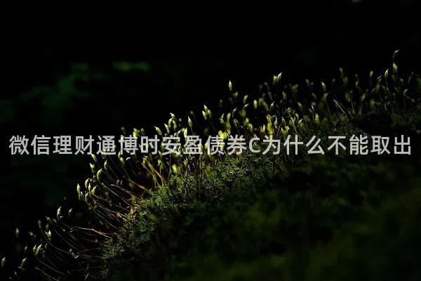 微信理财通博时安盈债券C为什么不能取出