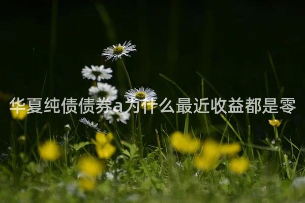 华夏纯债债券a为什么最近收益都是零