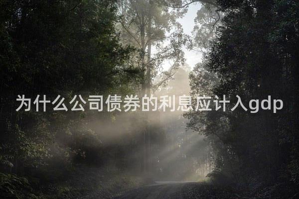 为什么公司债券的利息应计入gdp