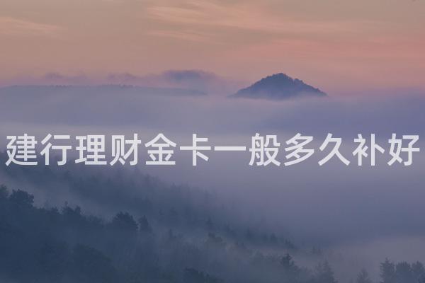 建行理财金卡一般多久补好
