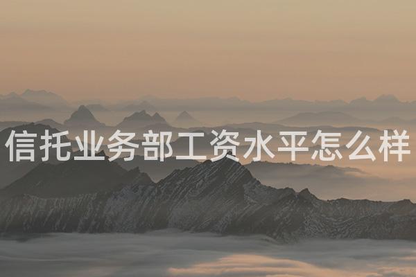 信托业务部工资水平怎么样