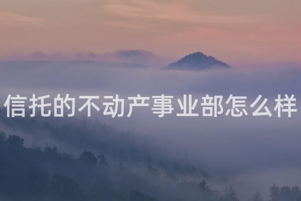 信托的不动产事业部怎么样