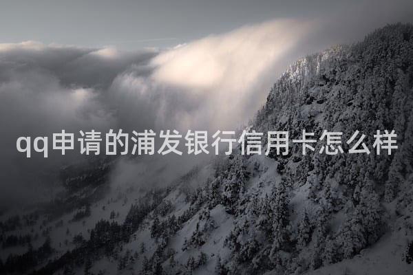 qq申请的浦发银行信用卡怎么样