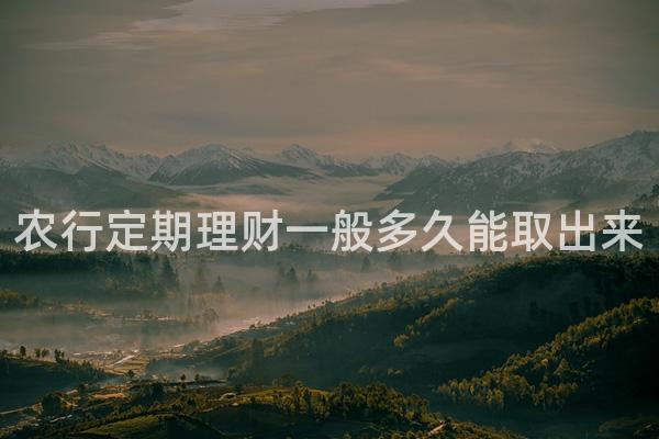 农行定期理财一般多久能取出来