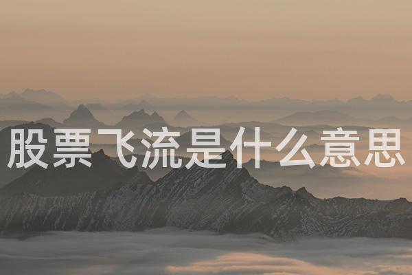 股票飞流是什么意思