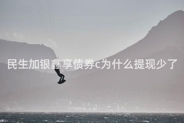 民生加银鑫享债券c为什么提现少了
