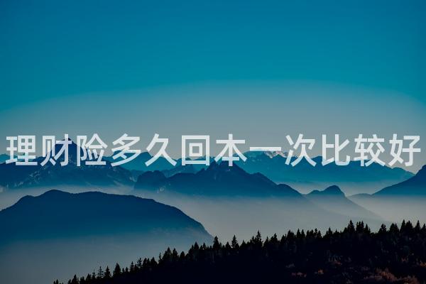 理财险多久回本一次比较好