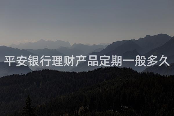 平安银行理财产品定期一般多久