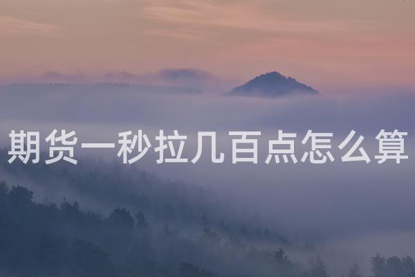期货一秒拉几百点怎么算