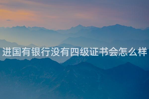 进国有银行没有四级证书会怎么样