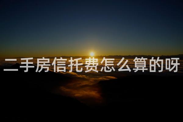 二手房信托费怎么算的呀