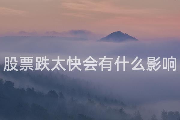 股票跌太快会有什么影响