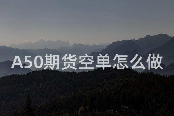 A50期货空单怎么做