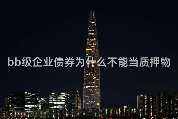 bb级企业债券为什么不能当质押物