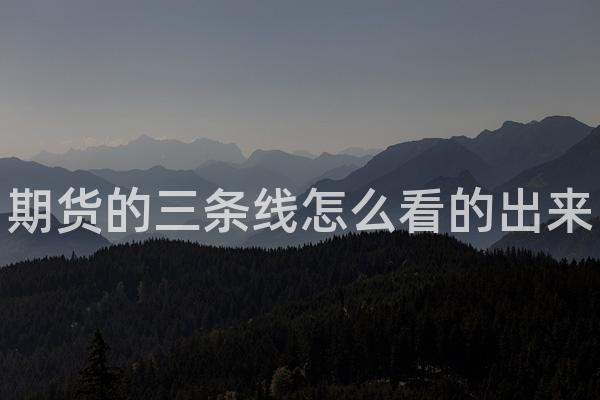 期货的三条线怎么看的出来