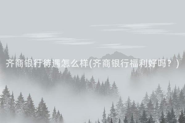 齐商银行待遇怎么样(齐商银行福利好吗？)