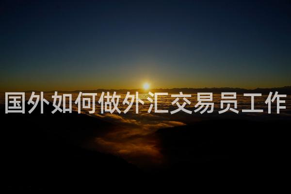 国外如何做外汇交易员工作