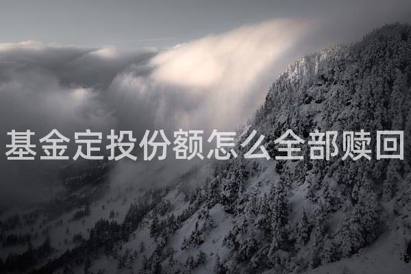 基金定投份额怎么全部赎回