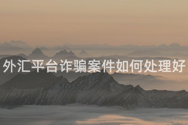 外汇平台诈骗案件如何处理好