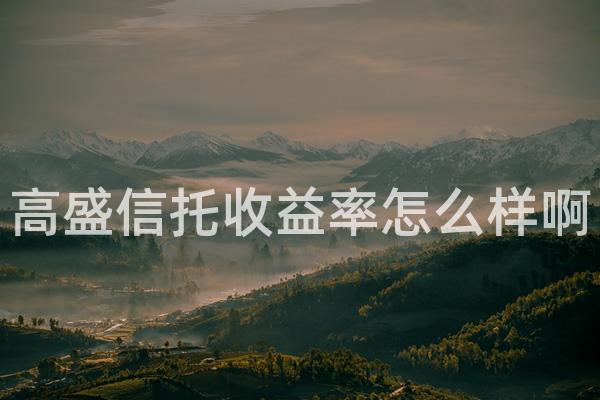 高盛信托收益率怎么样啊