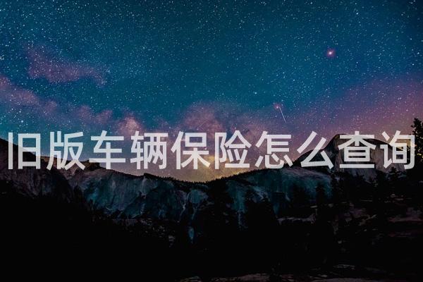旧版车辆保险怎么查询