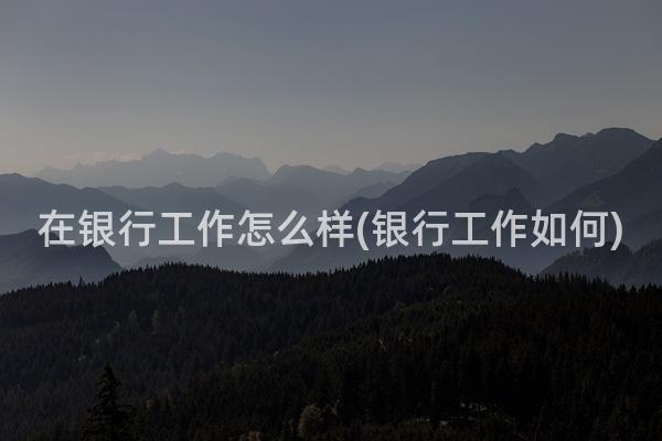 在银行工作怎么样(银行工作如何)
