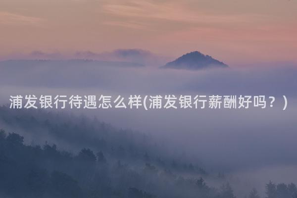 浦发银行待遇怎么样(浦发银行薪酬好吗？)